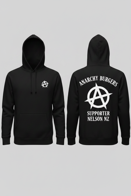 Anarchy Burgers Supporter Hoodie - Curved Text